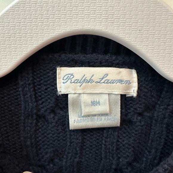 Ralph Lauren Cable Knit Peplum Cardigan in Blue (Size 18 Months) - Picture 3 of 4